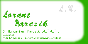 lorant marcsik business card